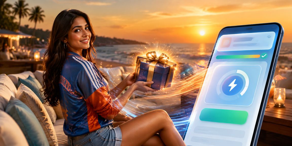 VIP player enjoying cricket betting alongside casino entertainment at Goa beach